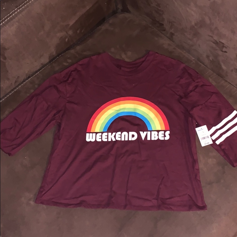 Weekend vibes long sleeve, crop top
